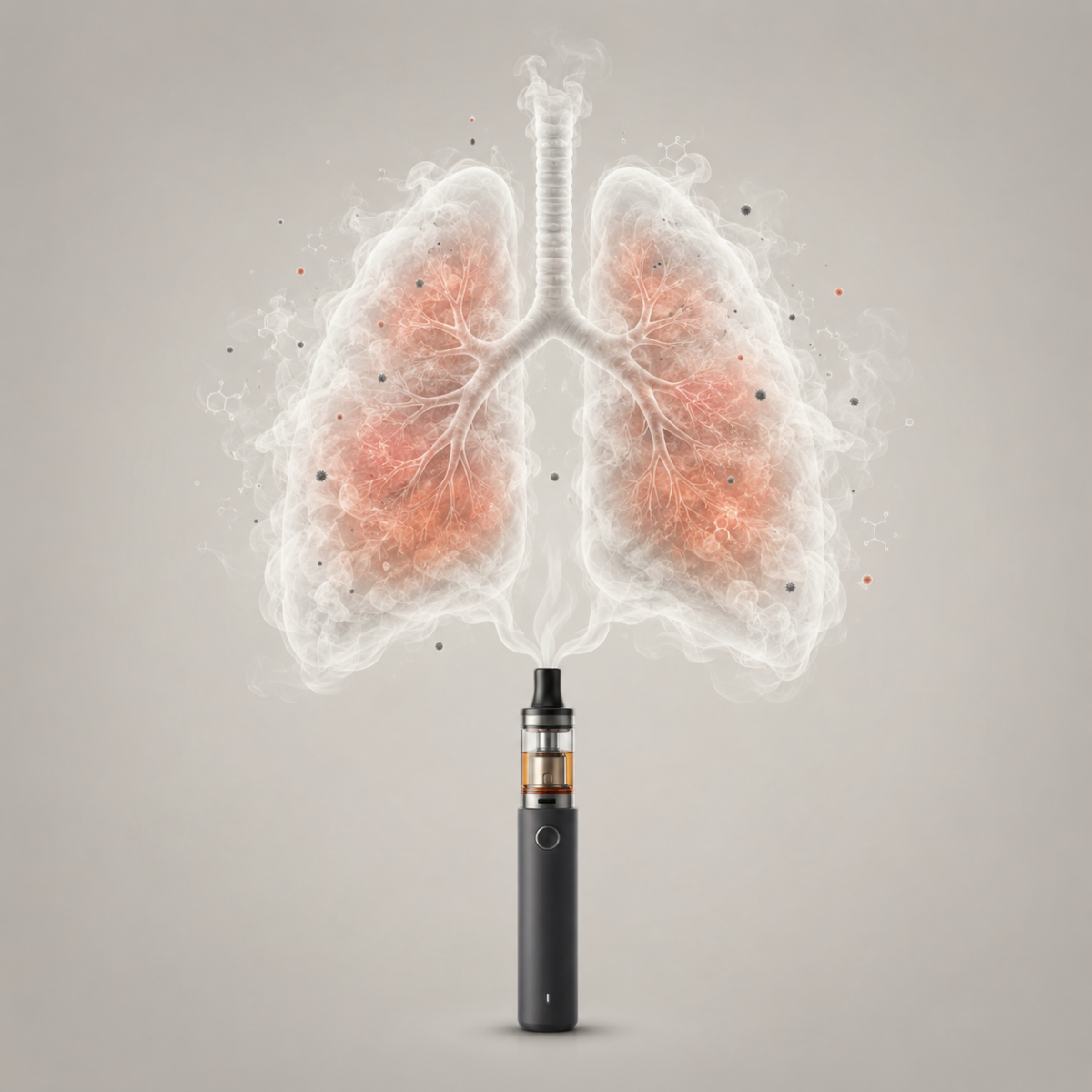 vaping a&nbsp;obrázek plic; ilustrace AI