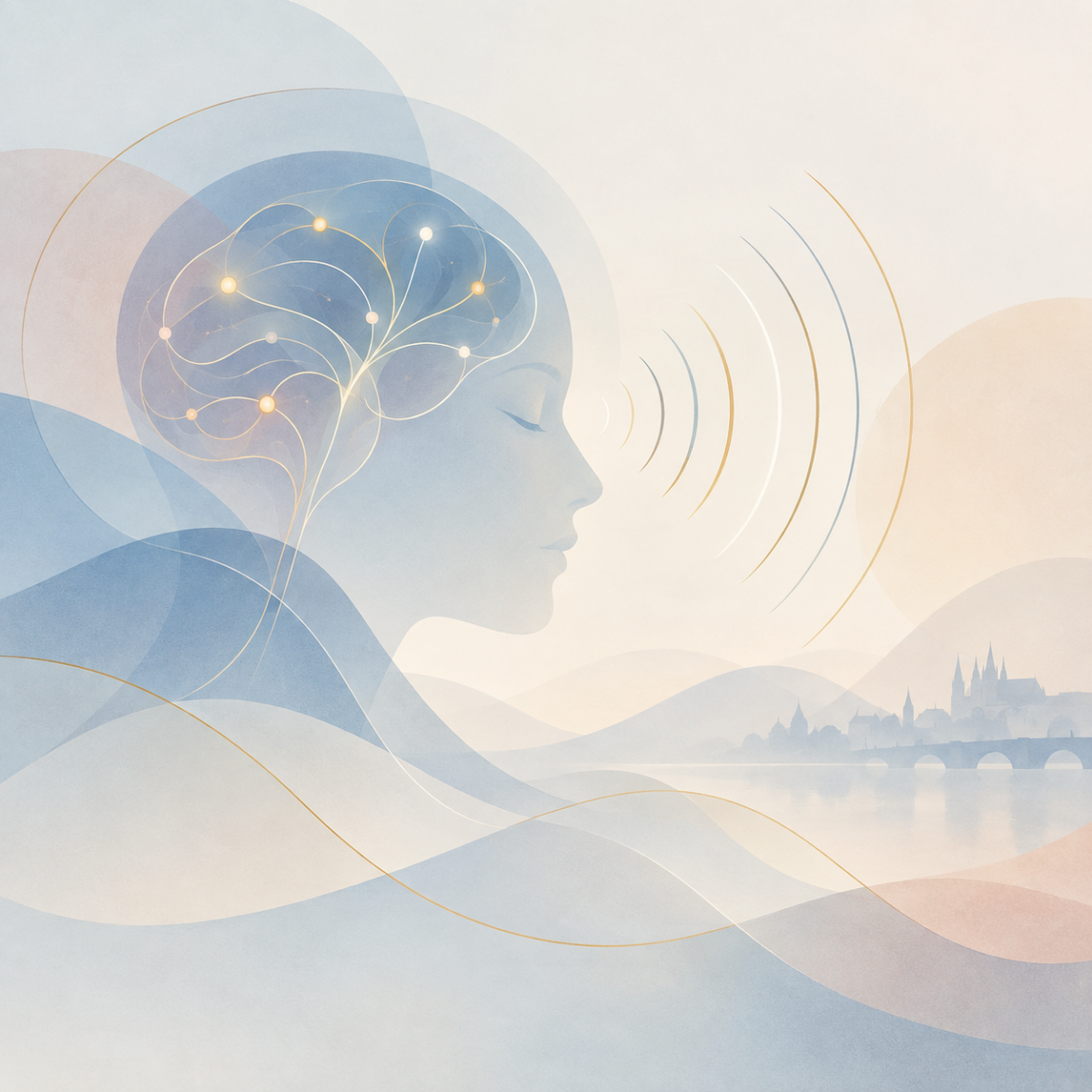 abstraktní ilustrace ke Světovému dni Alzheimera; zdroj: AI
